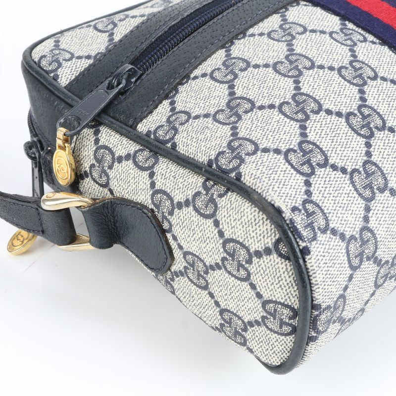 Vintage Gucci GG Supreme Sherry Line Leather Shoulder Bag Crossbody 010 Women