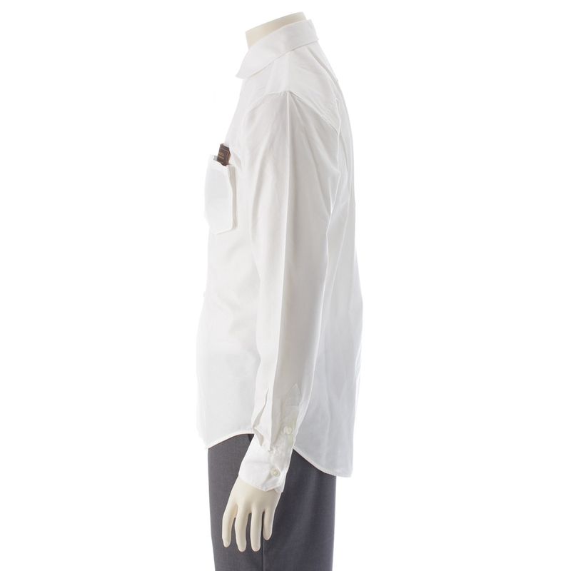 Louis Vuitton 20SS Cotton LV Label Long Sleeve Long Sleeve Shirt Top White XS