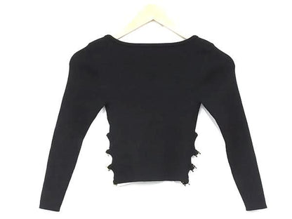 Celine Triomphe Silk And Cotton Long Sleeve Top Size S Clothing Women's Black