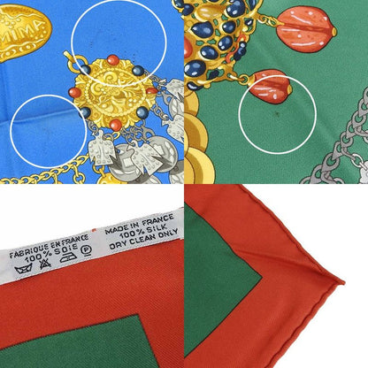 Hermes Scarf Carre 90 Silk 100% Kosmima Universe Blue Green Red Women Hermes