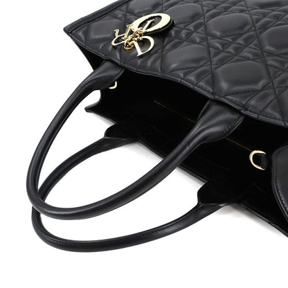 Christian DIOR Macrocannage Book Tote Medium 2way Shoulder Bag Leather 90291006