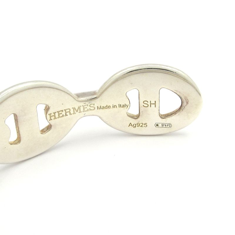 Hermes Bangle Chaine D'ancre Anchene Silver Size: SH