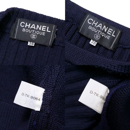 Chanel Vintage Skirt Setup Size 38 Knit Cardigan Knit Tight Skirt COCO Chanel