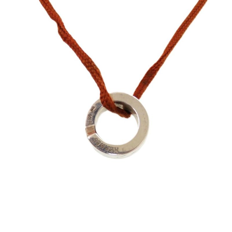 Hermes Move Ashes Necklace Italique Silver 925 Orange 0830 Choker Hermes