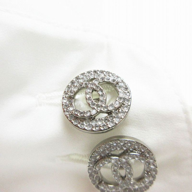 Chanel P63258v48585 Bow Tie Sleeveless Coco Mark Button Blouse Top White Size S