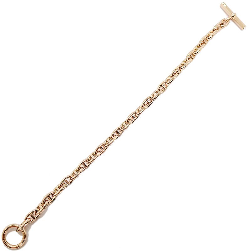 Hermes Chaine D'ancre T PM 750pg Bracelet 26 Frames Pink Gold 16cm