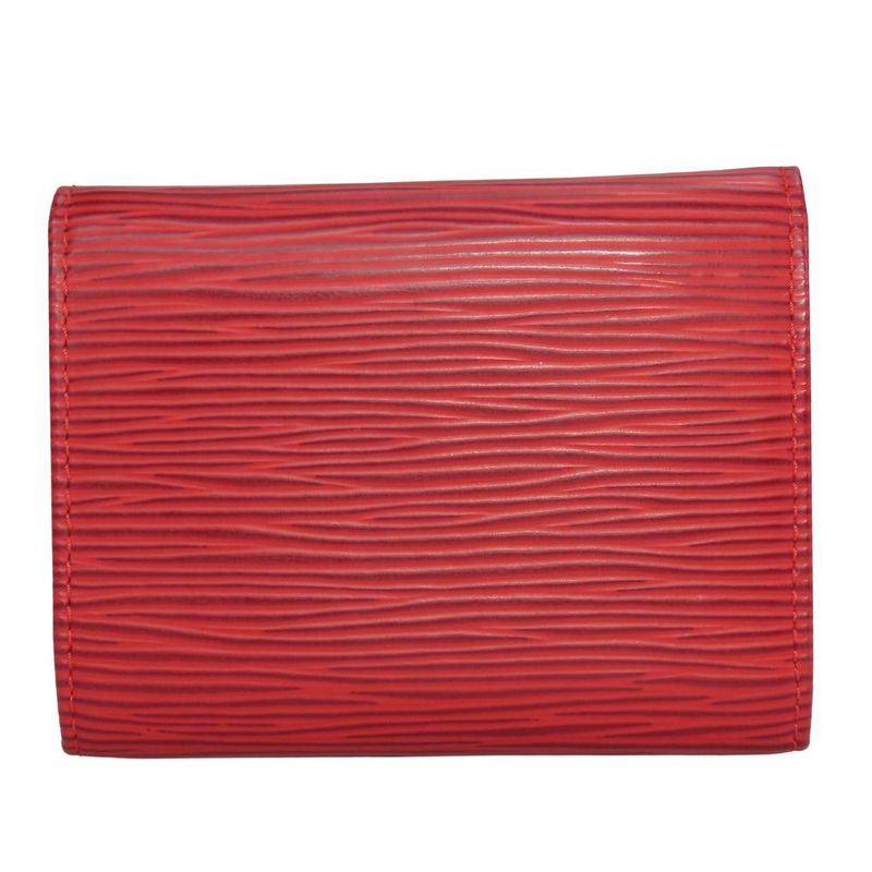 Louis Vuitton Coin Case Porte Monet Saemple M63417 Epi Leather Red Gold