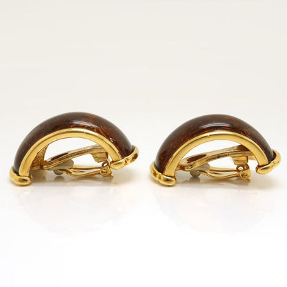 Yves Saint Laurent Earring GP Arabesque Large Brown Vintage YSL Yves Saint