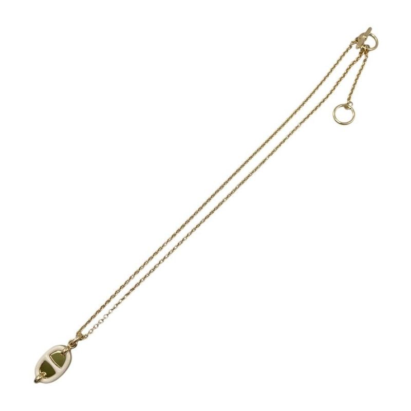 Hermes Necklace Pendant Mini Maillon PM H100053fed3 Cles Beige Gold Hardware