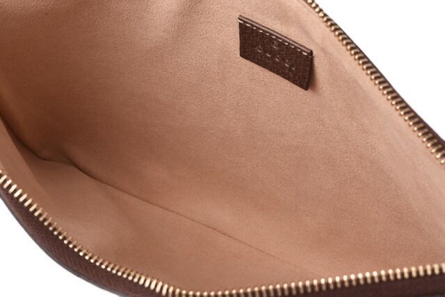 Gucci Brand Bag Unused Preowned Clutch Bag Clutch Pouch GG Supreme Brown Beige