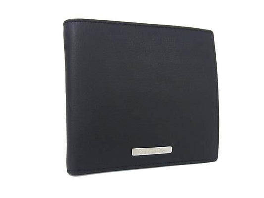 Christian Dior Leather Bifold Wallet Coin Purse Black Fp1186