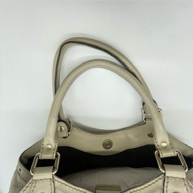 Gucci 211944 Tote Handbag Guccissima Sookie Leather White Ivory Fashion Women