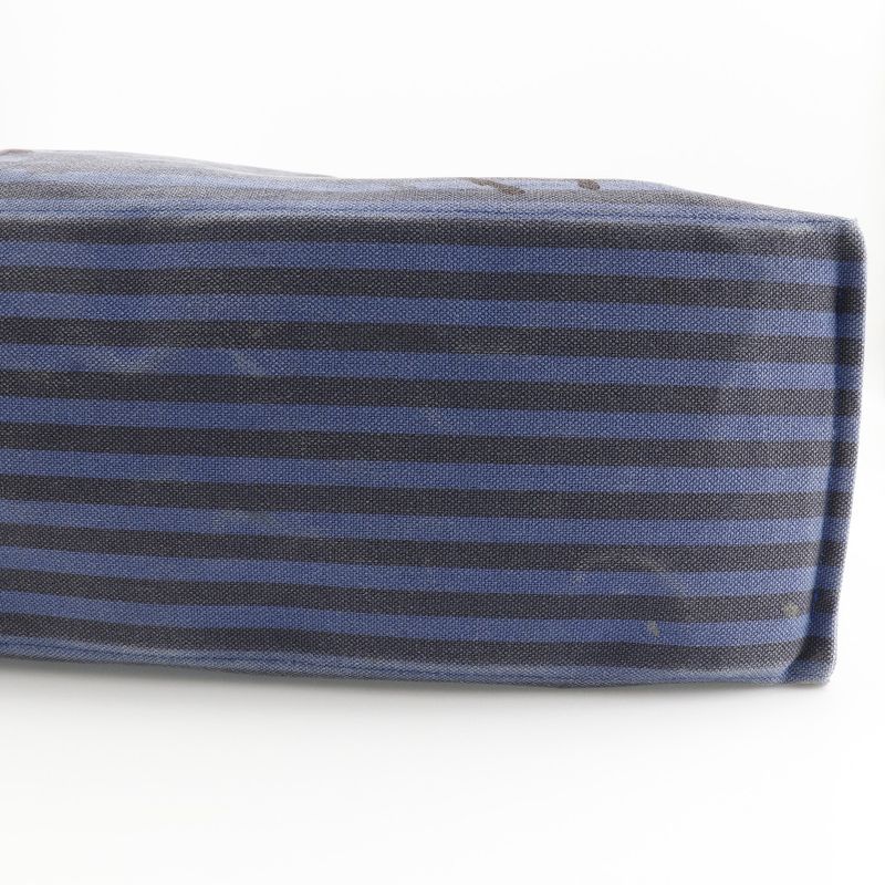 Hermes Cheveaune Canvas Blue/black Unisex Tote Bag