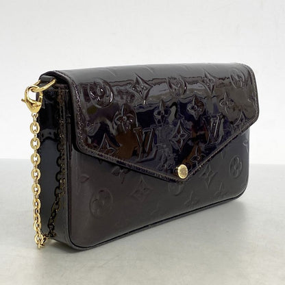 Louis Vuitton Shoulder Wallet Vernis Pochette Felicie M61267 Amarante Women's