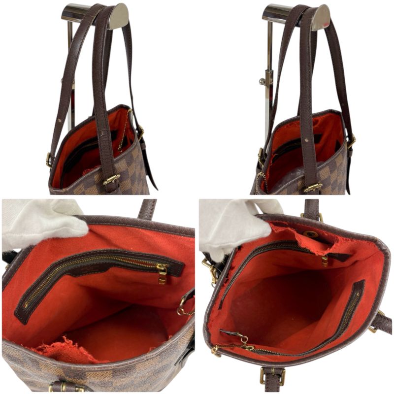 Louis Vuitton Petit Baguette Marais Mini Tote Bag Damier Leather Brown Shoulder