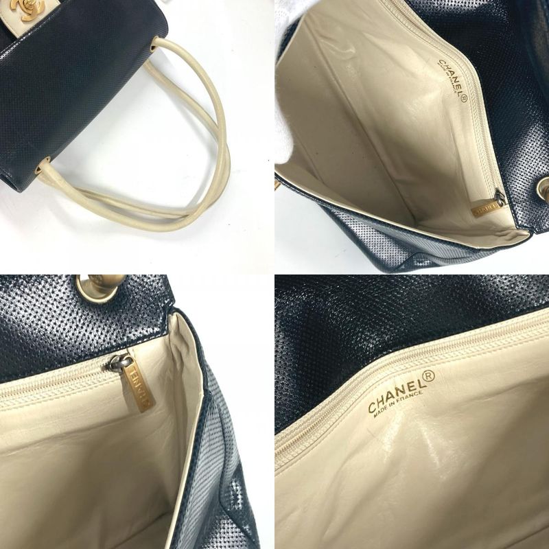 Chanel Shoulder Bag CC Coco Mark Leather Black