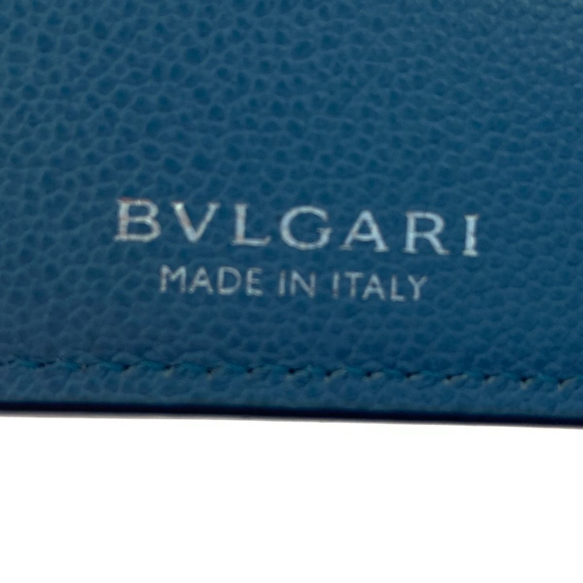 Bvlgari Leather Bifold Wallet Blue