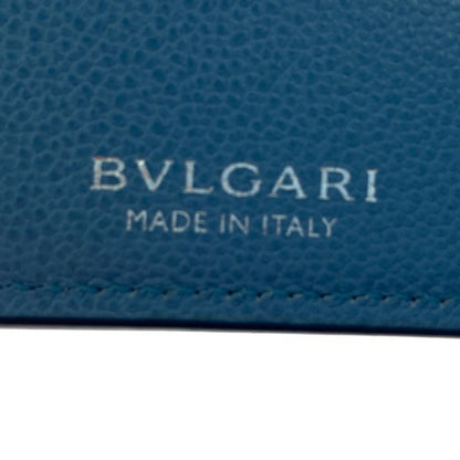 Bvlgari Leather Bifold Wallet Blue