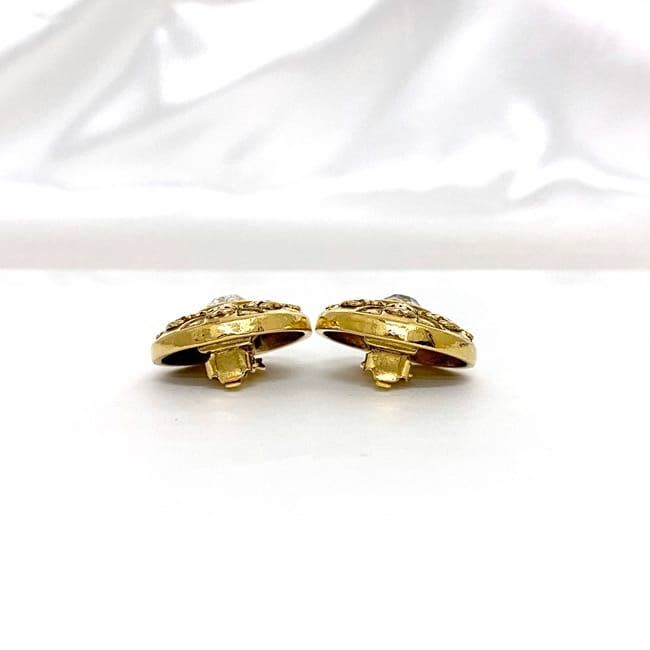 Chanel Earrings Gold Coco Mark GP
