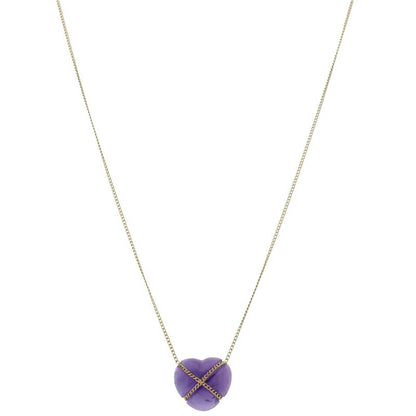 Tiffany & Co Chain Cross Amethyst Necklace 18k Yellow Gold Women