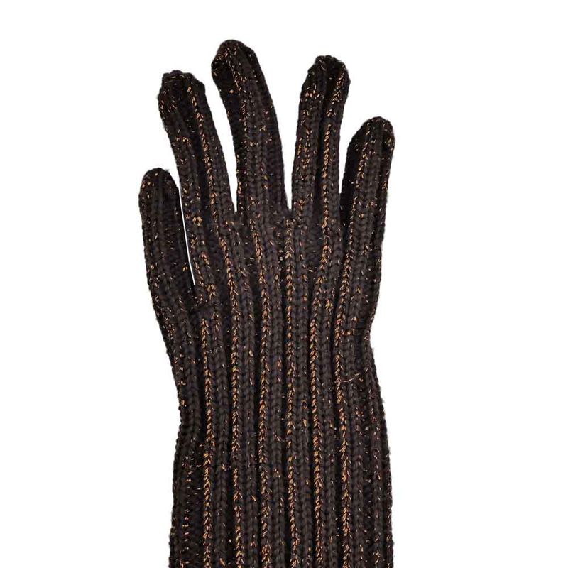 Prada Long Gloves Brown Orange Lamé Gloves S Ladies Women