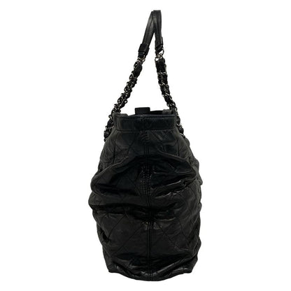 Chanel Shoulder Bag Matelasse Black Silver Hardware / Chain Shoulder / Gathered