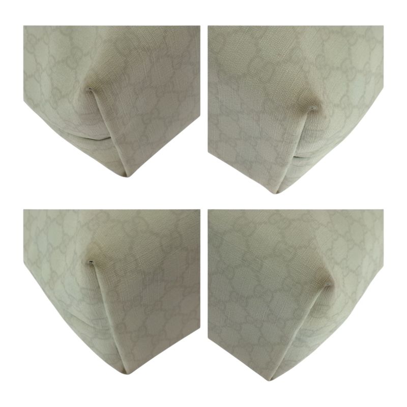 Gucci White Gold Hardware GG Supreme Canvas 189896 Tote Bag Shoulder Bag Women