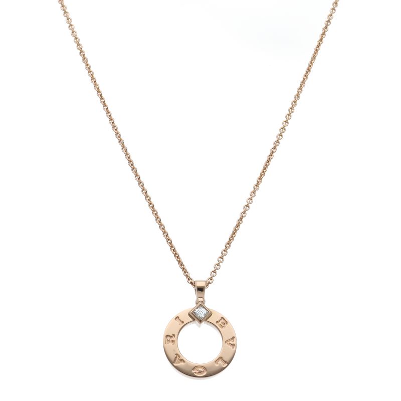 Bvlgari Diamond Necklace 361077 18k Pink Gold Ladies