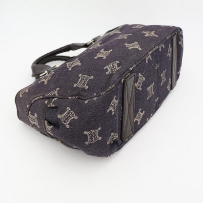 Celine Boogie Bag Black Denim Triomphe Handbag