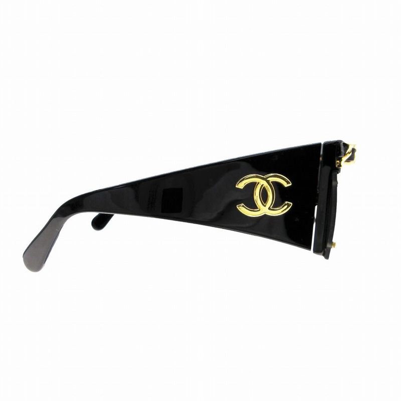 Chanel Gold Chain Sunglass Es Eyewear 01456 94305 Black Gold Men Women Hk25