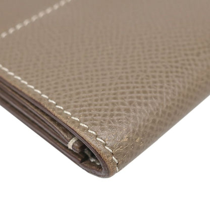 Hermes Trifold Wallet Click 12 Vaux Epson Etoupe Silver Hardware Grained C