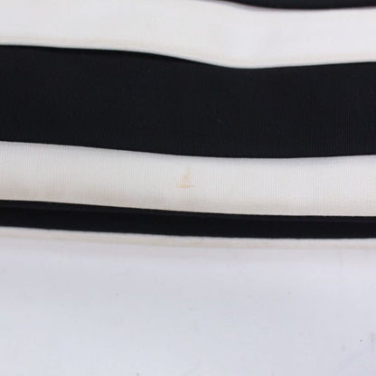 Chanel Chain Shoulder Bag Nylon Black And White Shoulder Bag Silver