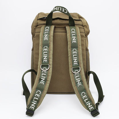 Celine Medium Trekking Backpack Rucksack Khaki Green Cotton Backpack