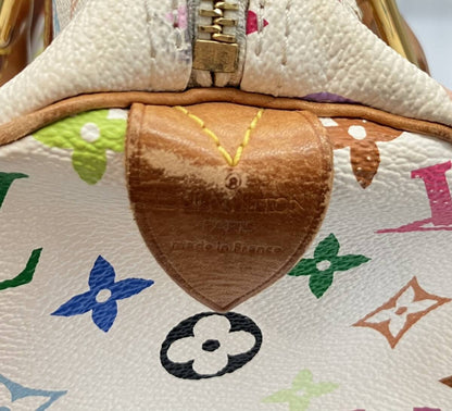 Louis Vuitton Multicolor Speedy 30 Monogram Sac Hand Bag White Gold