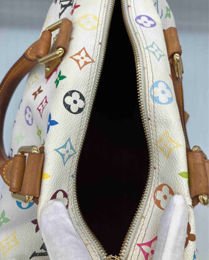 Louis Vuitton Multicolor Speedy 30 Monogram Sac Hand Bag White Gold