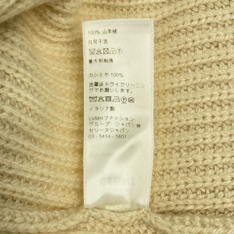 Celine - 100% Cashmere Ribbed Oversized Chunky Knit - S - Beige - Women's