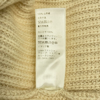 Celine - 100% Cashmere Ribbed Oversized Chunky Knit - S - Beige - Women's