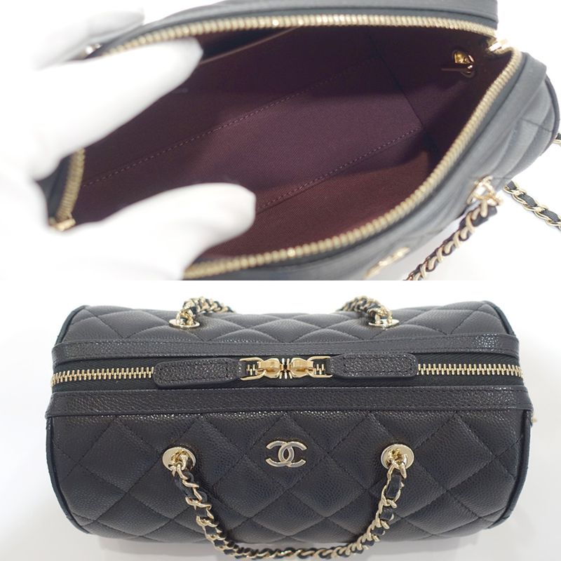 Chanel Mini Boston Chain Shoulder - Ap4474 Random Serial Caviar Skin