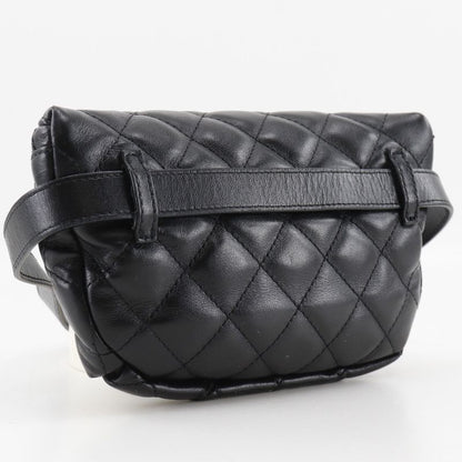 Chanel Matelasse Belt Bag Uniform Lambskin Black Women's Waist Bag