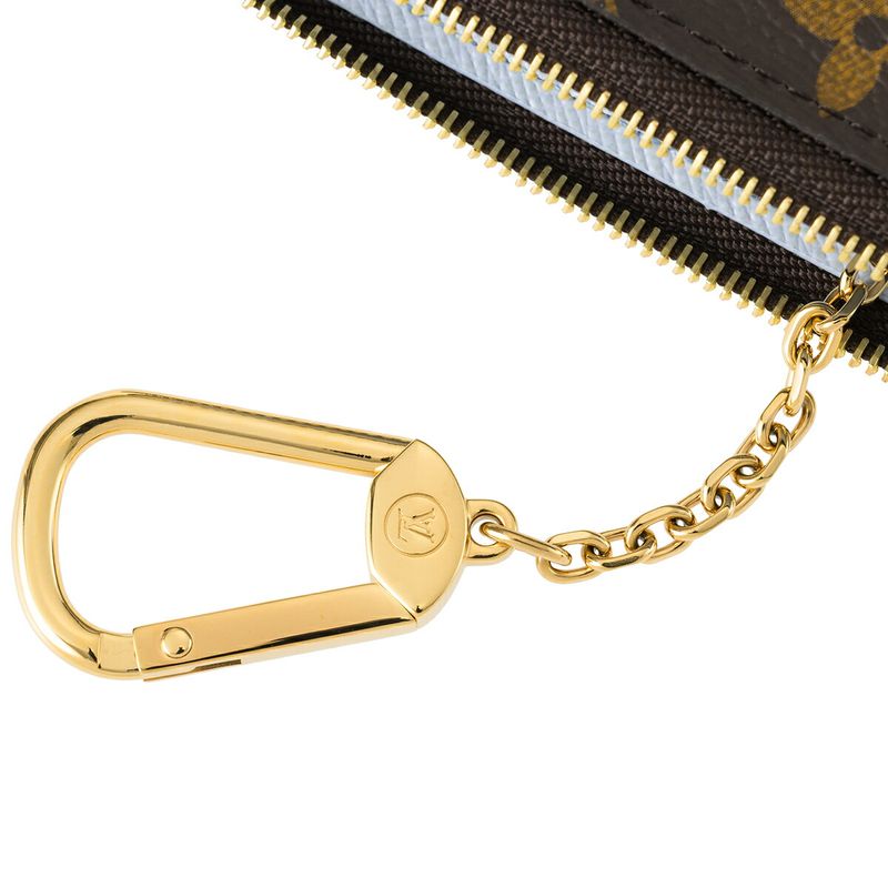 Louis Vuitton Card Case Porte Cles Noir Brown/olympe Blue