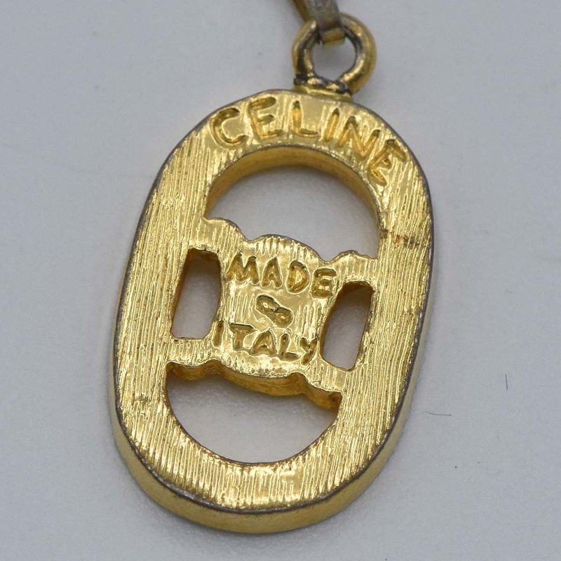 Celine Necklace Macadam Rhinestone GP Approx 5.2g Accessories H2158