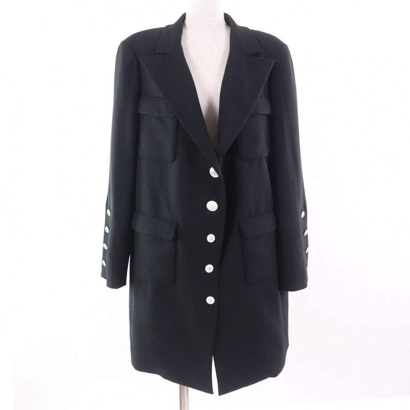 CHANEL Vintage 07P P31042v20717 Coco Mark Button Jacket With 4 Pockets Black