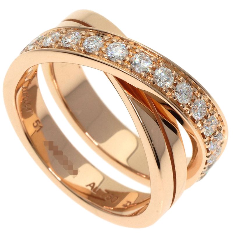 Cartier Etancel De Cartier Diamond #51 Ring 18K Pink Gold Ladies