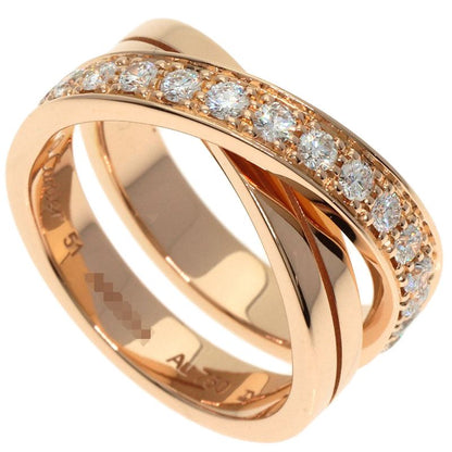 Cartier Etancel De Cartier Diamond #51 Ring 18K Pink Gold Ladies