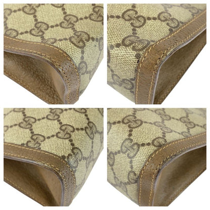 Gucci Vintage Old Gucci Sherry Line Brown GG Supreme Canvas Clutch Bag Second