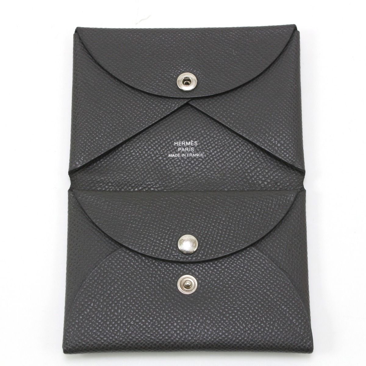 Hermes Vaux Epson Calvi Duo Business Card Holder U Fm010 PM Gray