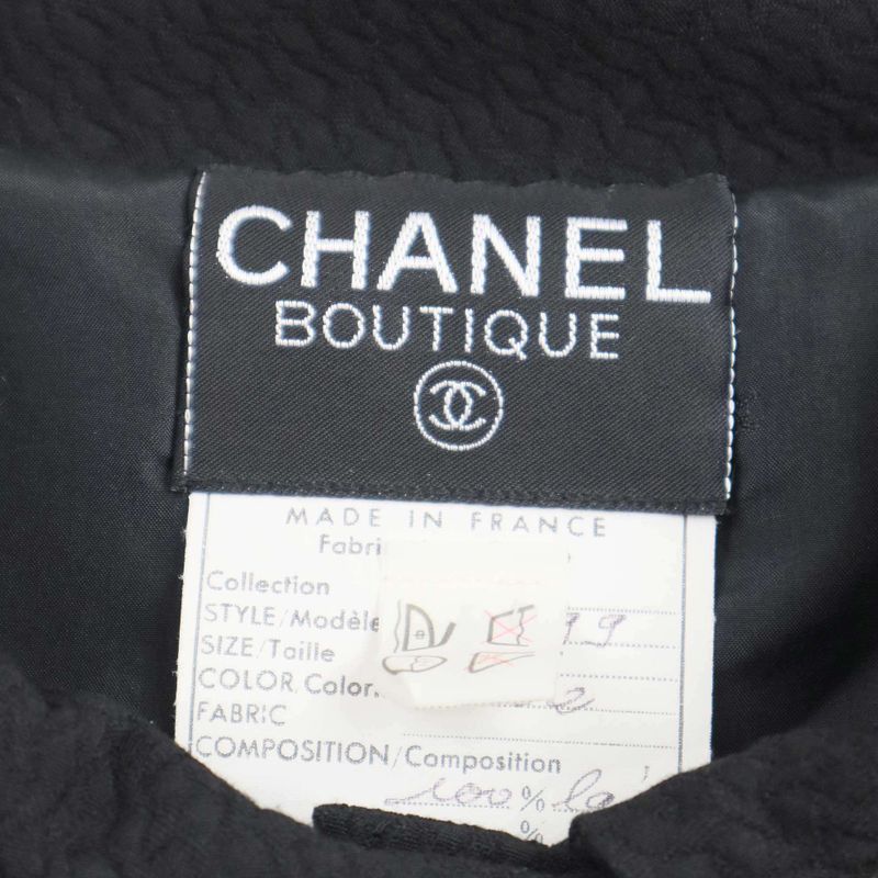Chanel Vintage Jacket&skirt Vintage Setup Black 38