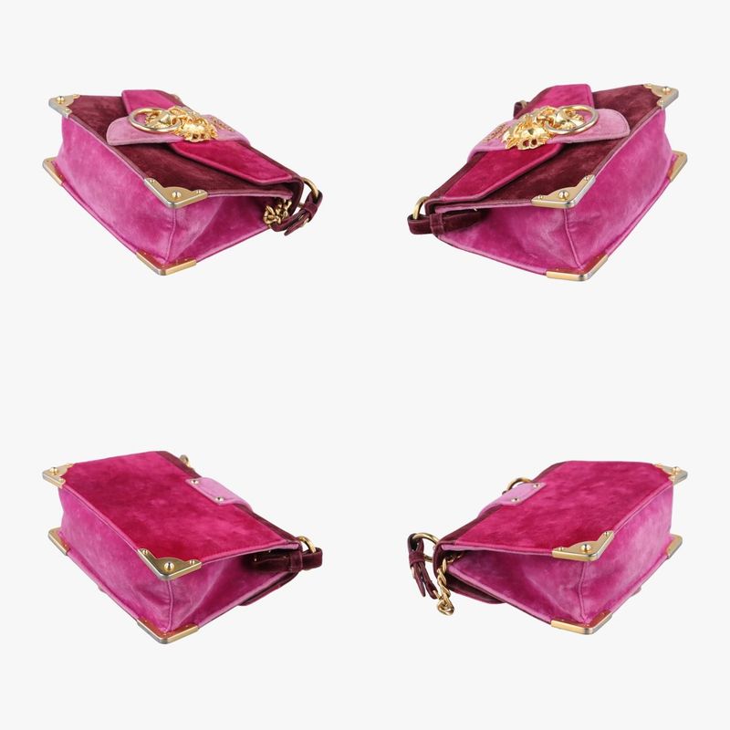 Prada Cahier Lion Head Red And Pink Velour 1bd089110