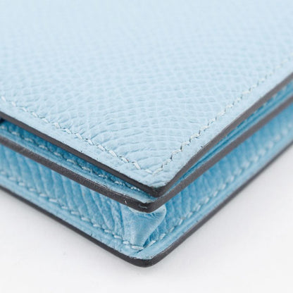 Hermes Bearn Souffle Vaux Epson Light Blue A Ladies Long Wallet