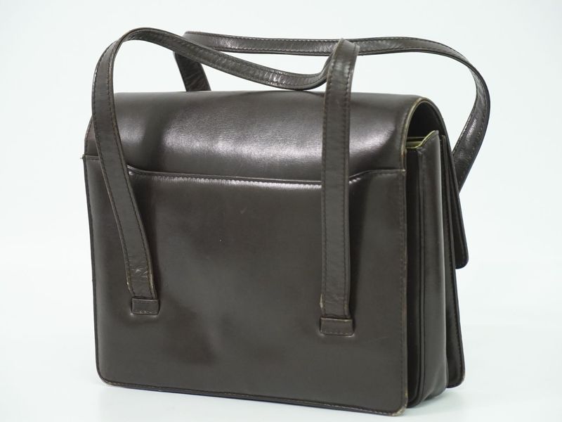 Authentic Loewe Anagram Handbag Leather Brown Anagram Bag Pre-owned [follow-up